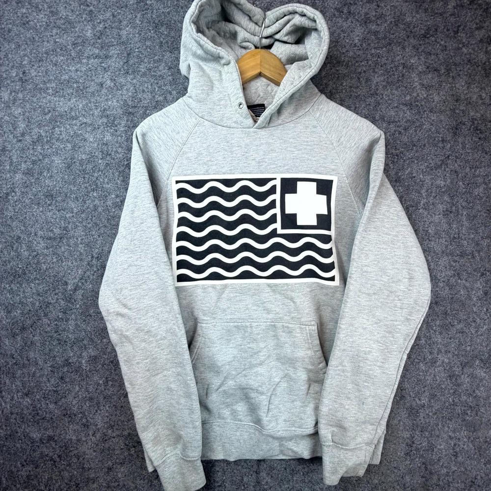 Pink Dolphin‎ Hoodie Mens Small Gray Flag Japanese Streetwear Waves Y2K